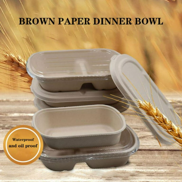 5pcs/10pcs Disposable Paper Meal Box Salad Box Degradable Lunch Box  Environmental Food Takeout Packaging Box 2023 New