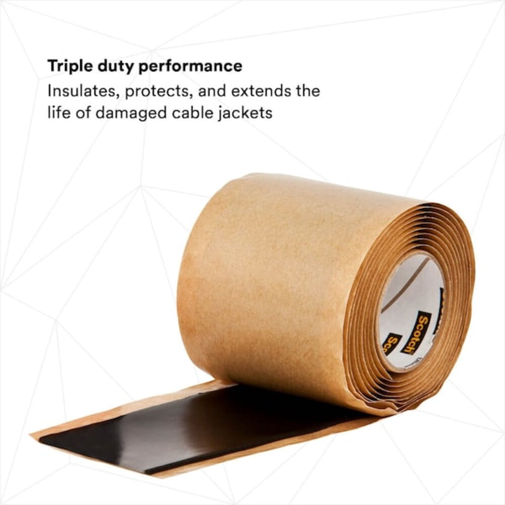 3m Electrical Tape, Rubber, Black, 2 yd L, 2 in W 2234-2X6FT