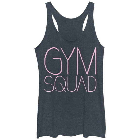 Women's CHIN UP Gym Squad  Racerback Tank Top Navy Blue Heather Medium