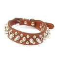 thumbnail image 1 of Collares de perro con tachuelas de cuero de microfibra ajustables con un regalo de bola chirriante para, 1 of 5