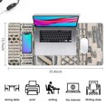 thumbnail image 5 of Long Mouse Pads for Desk,Beige Geometric Stripe Diamond Pattern Desk Mats on Top Of Desks, Desk Mouse Pad Extra Large with 3mm Non-Slip Base and Stitched Edge for Gaming,Office,Work,Home 35.4"x15.7", 5 of 6