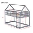 thumbnail image 2 of URTR Twin Over Twin Floor House Bunk Bed with High Quality Ladder and Guardrails, Wooden Low House-Shaped Twin Size Bunk Bed Frame for Bedroom, Gray, 2 of 6
