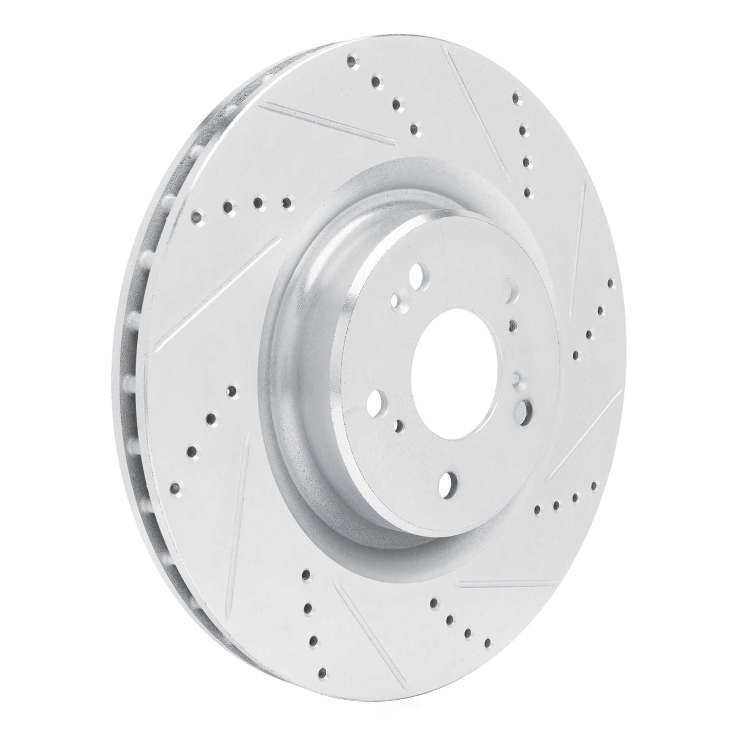 Dynamic Friction Company 631-58039R DFC Brake Rotor - Drilled And Slotted - Silver