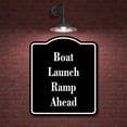 thumbnail image 2 of Boat Launch Ramp Ahead Fishing BLACK Aluminum Composite Sign, 20"x24", 2 of 9