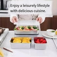 thumbnail image 2 of Stainless Steel Food Prep Tray with Lid, Deep Stainless Steel Food Prep Tray Large Size, Unbreakable Bento Camping Lunch Metal Trays for Storage,Freezing and Refrigeration (with lid, 3 Size), 2 of 6