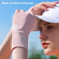 thumbnail image 4 of Ettsollp 1 Pair Summer Sun Protection Golf Gloves Breathable Men Women Outdoor Sports UV Protection Fingerless Cooling Ice Silk Gloves Hand Sunshade Cover, 4 of 8