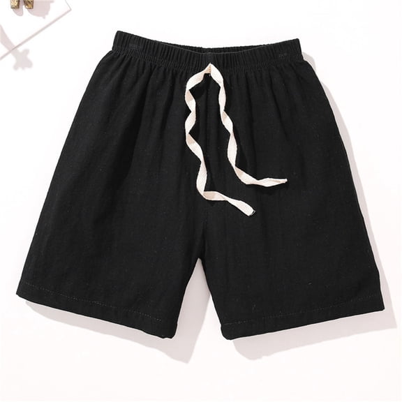 Kids Boys' Shorts Casual Linen Elastic Waist Shorts Summer Shorts Beach Shorts 8-10 Years Boys Clothes