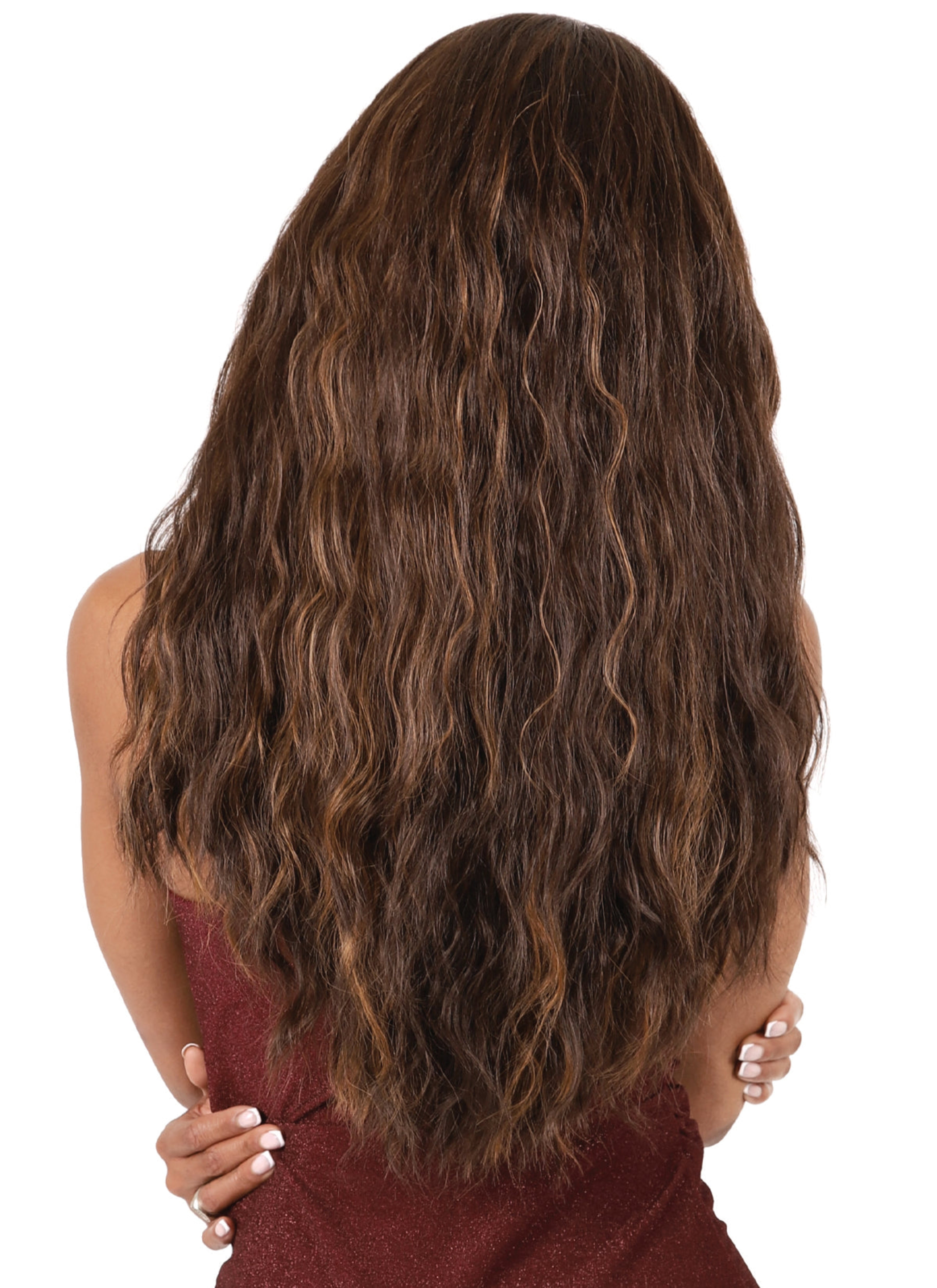 Emvora Boldly Beautiful 24 inch Synthetic Deep Lace Part Loose Body Wave Wig in Color F4/27