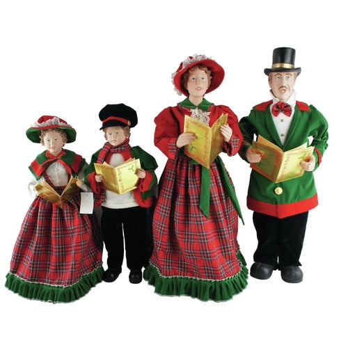 Santa's 4 Piece Christmas Day Caroler Figurine Set Walmart