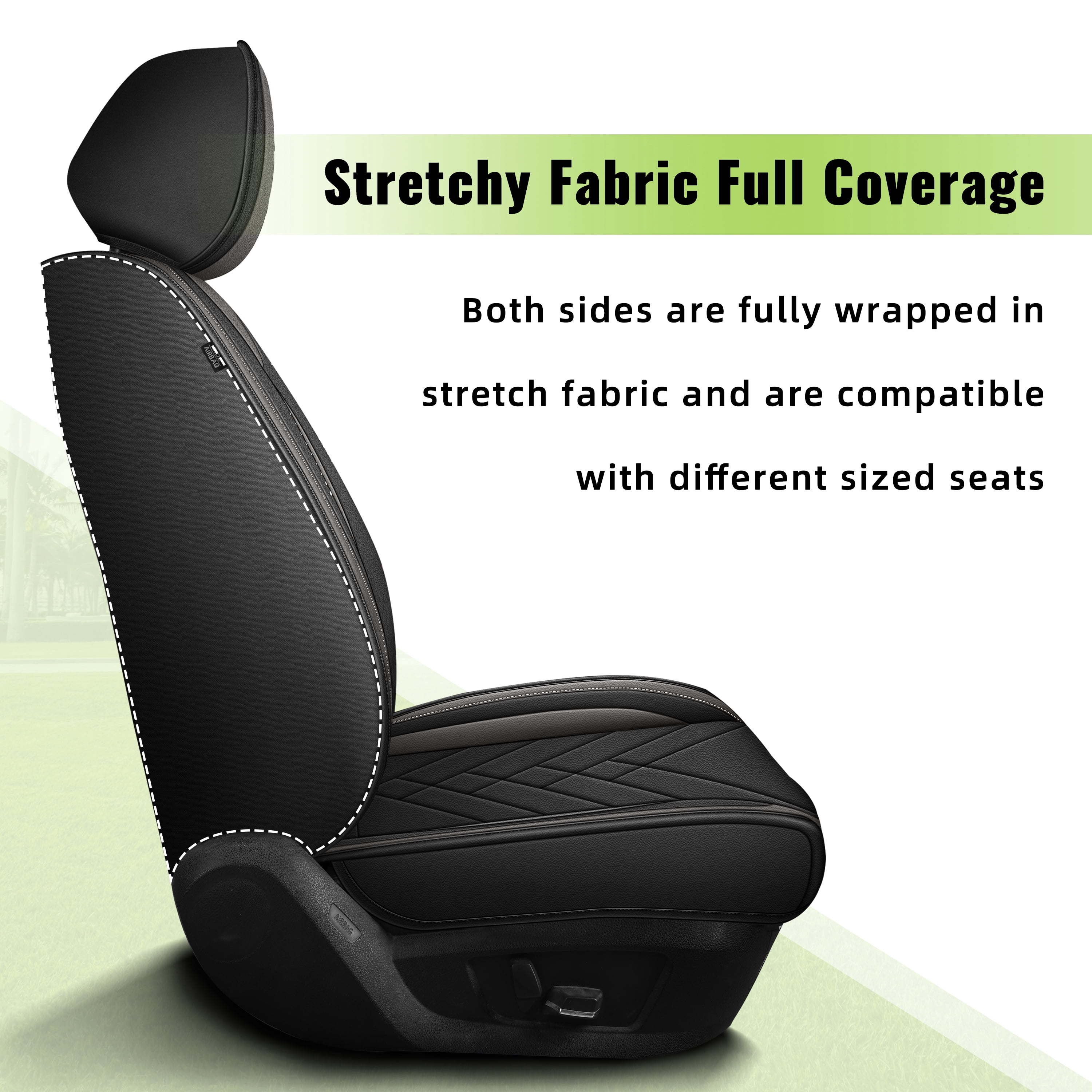 LAONNVIR 2 Front Seat Covers Fit for Jeep Renegade 2015-2025 Leather Seat Covers Breathable Waterproof Vehicle Seat Cushion Grey,2 Front Seat