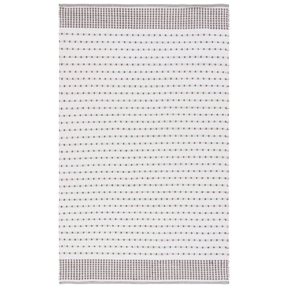 SAFAVIEH Montauk Nuala Abstract Dots Cotton Area Rug, Brown/Ivory, 5' x 8'