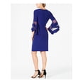 thumbnail image 2 of R&M RICHARDS Womens Blue Bell Sleeve V Neck Midi Faux Wrap Dress Size: 16, 2 of 4