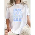 thumbnail image 2 of Slogan Print Short Sleeve Crew Neck T-shirt, Casual Sports Short Sleeve Crew Neck Summer Top, Women's Clothing, 2 of 8