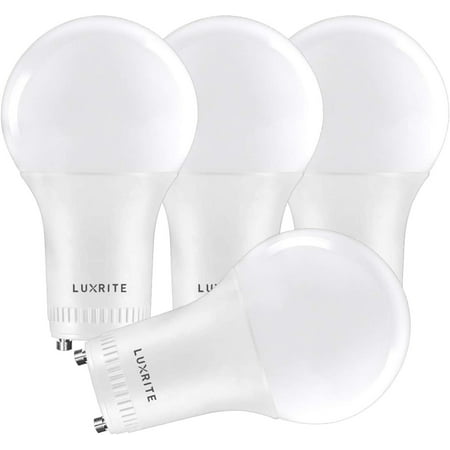 

Luxrite A19 Dimmable LED Light Bulb 60W Equivalent 5000K Bright White 800 Lumens GU24 4-Pack