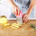 thumbnail image 4 of 4 Pieces Vegetable Crinkle Knife, Stainless Steel Potato Cutter, Potato Wavy Knife, 4 of 5