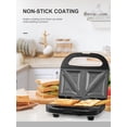 thumbnail image 2 of Sandwich Panini Maker Grilled Cheese, Machine Tuna Melt Omelets Non-stick Cooking Surface, 2 Slice, 750 Watts, Stainless Steel, 2 of 7