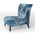 thumbnail image 3 of Designart "Focused Blue Op Art A Visual Journey II" Blue Modern Upholstered Accent Chair - Modern Arm Chair For Living Room, 3 of 5