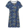 thumbnail image 3 of Hanukkah Menorah Seamless Pattern Women's Dress Short Sleeve Summer Sundress Summer Women Clothes, 3 of 7