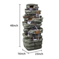 thumbnail image 2 of 7-Tier Rock Water Fountain w/LED Lights Outdoor Water Feature for Home, 2 of 5