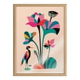 thumbnail image 2 of Kate and Laurel Blake Mid Century Modern Lotus Framed Printed Glass Wall Art by Rachel Lee of My Dream Wall, 18x24 Natural, Colorful Nature Art for Wall, 2 of 9