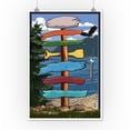 thumbnail image 1 of Destination Signpost (Coastal Scene) - Lantern Press Poster (12x18 Art Print, Wall Decor Travel Poster), 1 of 1