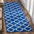 thumbnail image 3 of Safavieh Dhurries 8' X 10' Hand Woven Flat Weave Wool Rug in Dark Blue, 3 of 5
