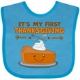 thumbnail image 3 of Inktastic It's My 1st Thanksgiving with Cute Smiling Pumpkin Pie Boys or Girls Baby Bib, 3 of 4