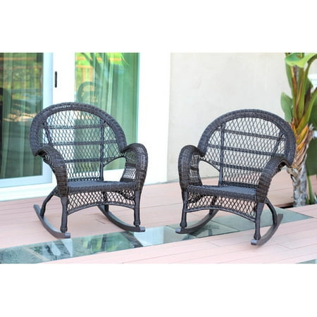Jeco Inc. Wicker Rocker Chair (Set of 2)