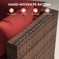 thumbnail image 3 of Poteban Patio Furniture Sets, Modular Rattan Outdoor Patio Sectional Furniture Sofa Set, Wicker Patio Conversation Set for Backyard,5PCS, 3 of 8