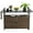 Light Brown, variant on Light brown wicker bar cart with glass top and 360° wheels for versatile use in garden and indoor events