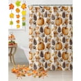 thumbnail image 5 of Fall Fruit Shower Curtains for Bathroom, Yellow Pine Cone Pumpkin Maple Leaf Linen Waterproof Fabric Shower Curtain for Bathroom Bathtub Decoration, Machine Washable, 72"x72", 5 of 9