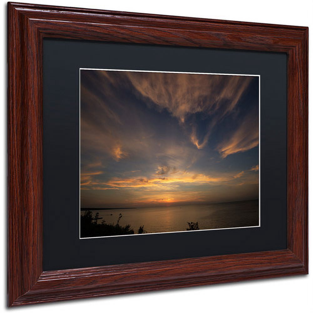 Trademark Fine Art "Another Amazing Sunset on Lake Erie" Canvas Art by Kurt Shaffer Black Matte, Wood Frame