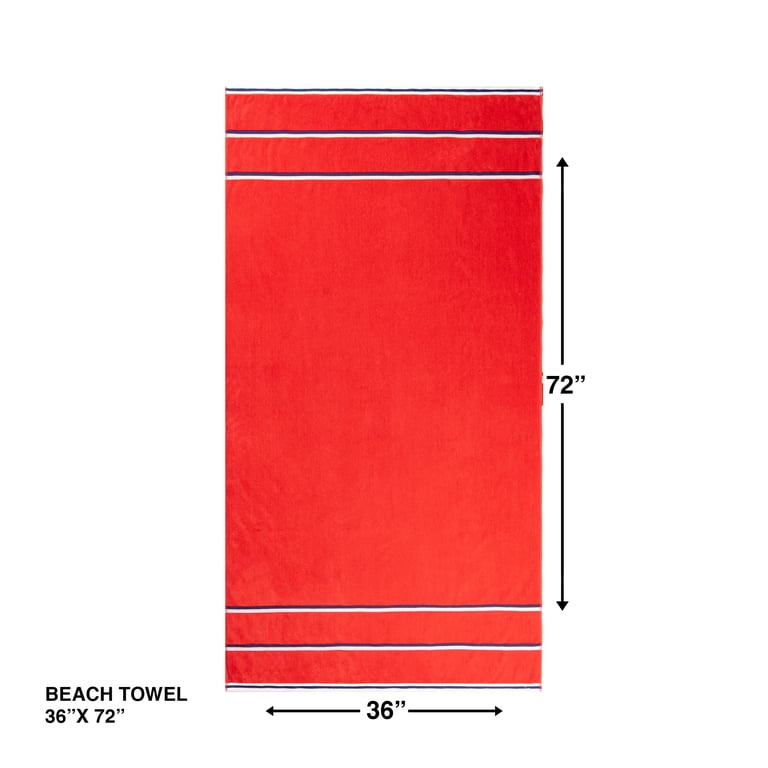 Mainstays Patriotic Cotton Blend Cabana Beach Towel, 36 x 72 in
