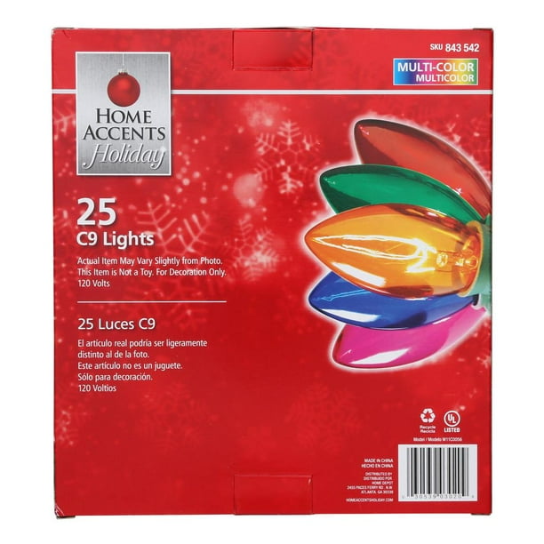 Home Accents Holiday C9 25Light MultiColor Incandescent Light String