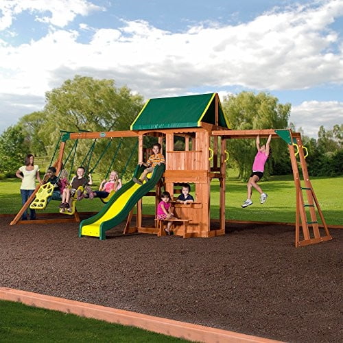 Photo 1 of Backyard Discovery Prairie Ridge All Cedar Wood Playset Swing Set