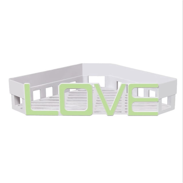 Coofit Bathroom Shelf Self Adhesive Love Pattern Shower Shelf Bathroom Storage Rack