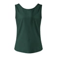 thumbnail image 4 of GEWSEY Yoga Tank Tops for Women Loose Fit Workout Shirts Sexy Open Back Activewear Athletic Clothes Soft Sports Tank Top (Dark Green, XL), 4 of 6