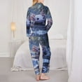 thumbnail image 3 of Pajama Sets for Women 2 Pcs, Enchanting Snowy Axolotl Button Down Long Sleeve Sleepwear Lounge PJ Sets, 3 of 6