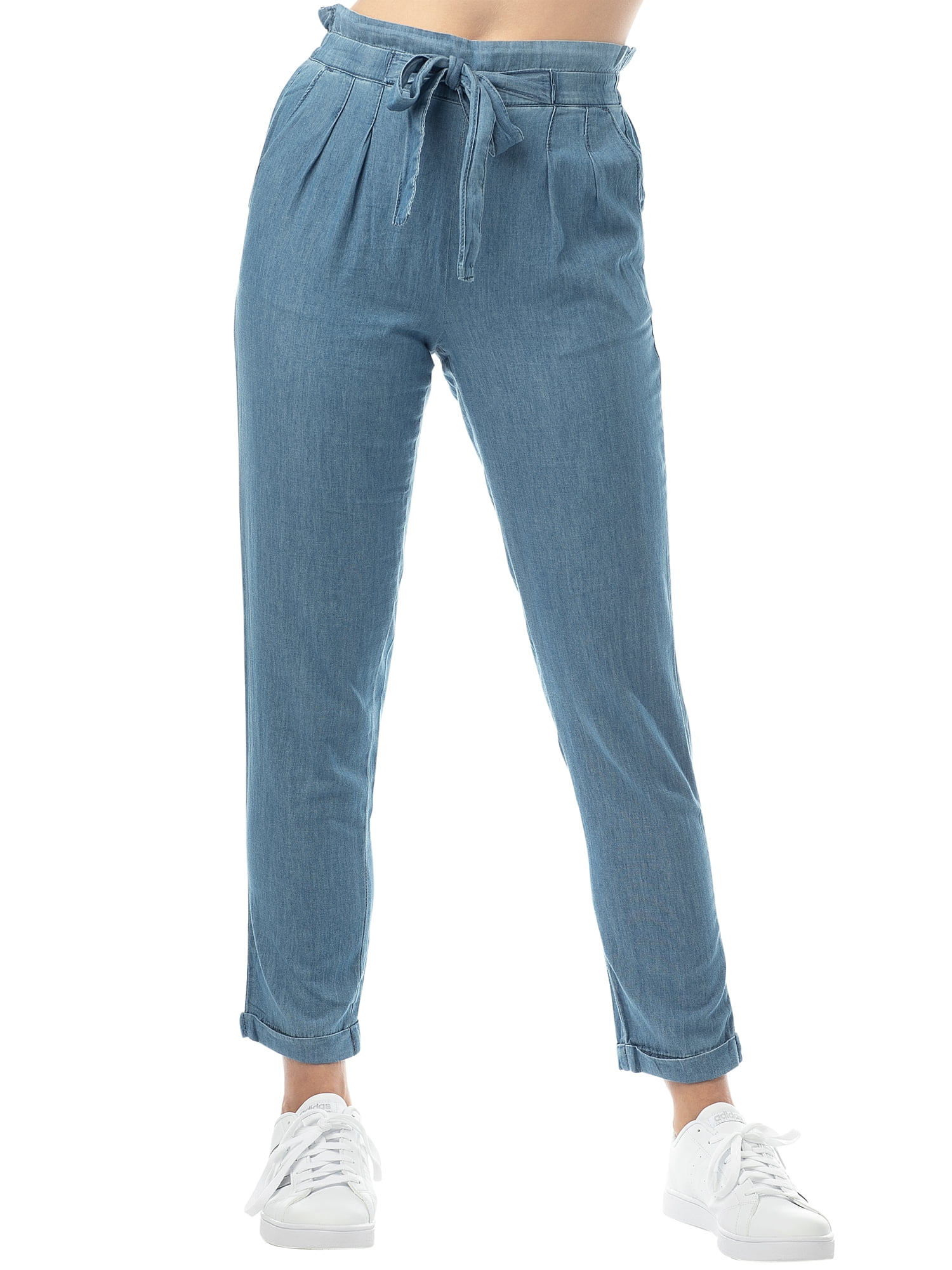paper bag denim trousers