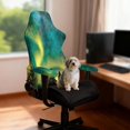 thumbnail image 4 of HELLHERO Northern Lights Forest Stretchable Gaming Chair Cover with Armrest Covers for Office Game Room, Non-Slip Soft Set of 4 Computer Chair Covers with Armchair Slipcovers, 4 of 10