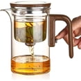 thumbnail image 2 of Tetera mágica, tetera mágica para preparar té suelto, tetera de vidrio de borosilicato resistente al calor con colador de té, regalo ideal para los amantes del té - 34 oz (600 ml), 2 of 7