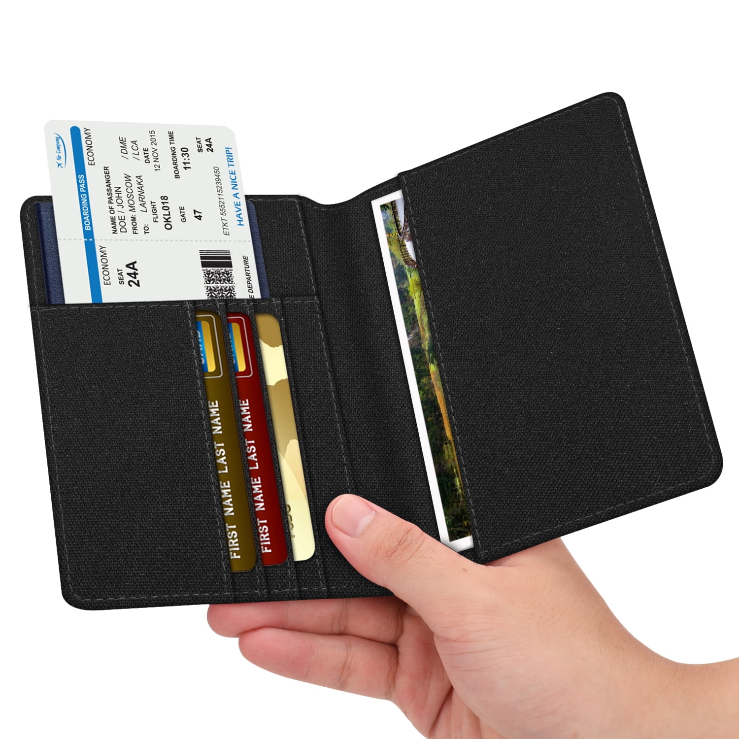 Portapassaporto Collo Fintie Con Blocco RFID - Ultra Sottile In Similpelle | Custodia Viaggio Sicura
