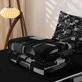 thumbnail image 6 of Homewish Gray Futuristic Cubes Zipper Full Size Comforter Sets with Fitted Sheet and 2 Pillowcases,Contemporary Art Zipper Bedding Set,Black Reversible,4pcs, 6 of 8