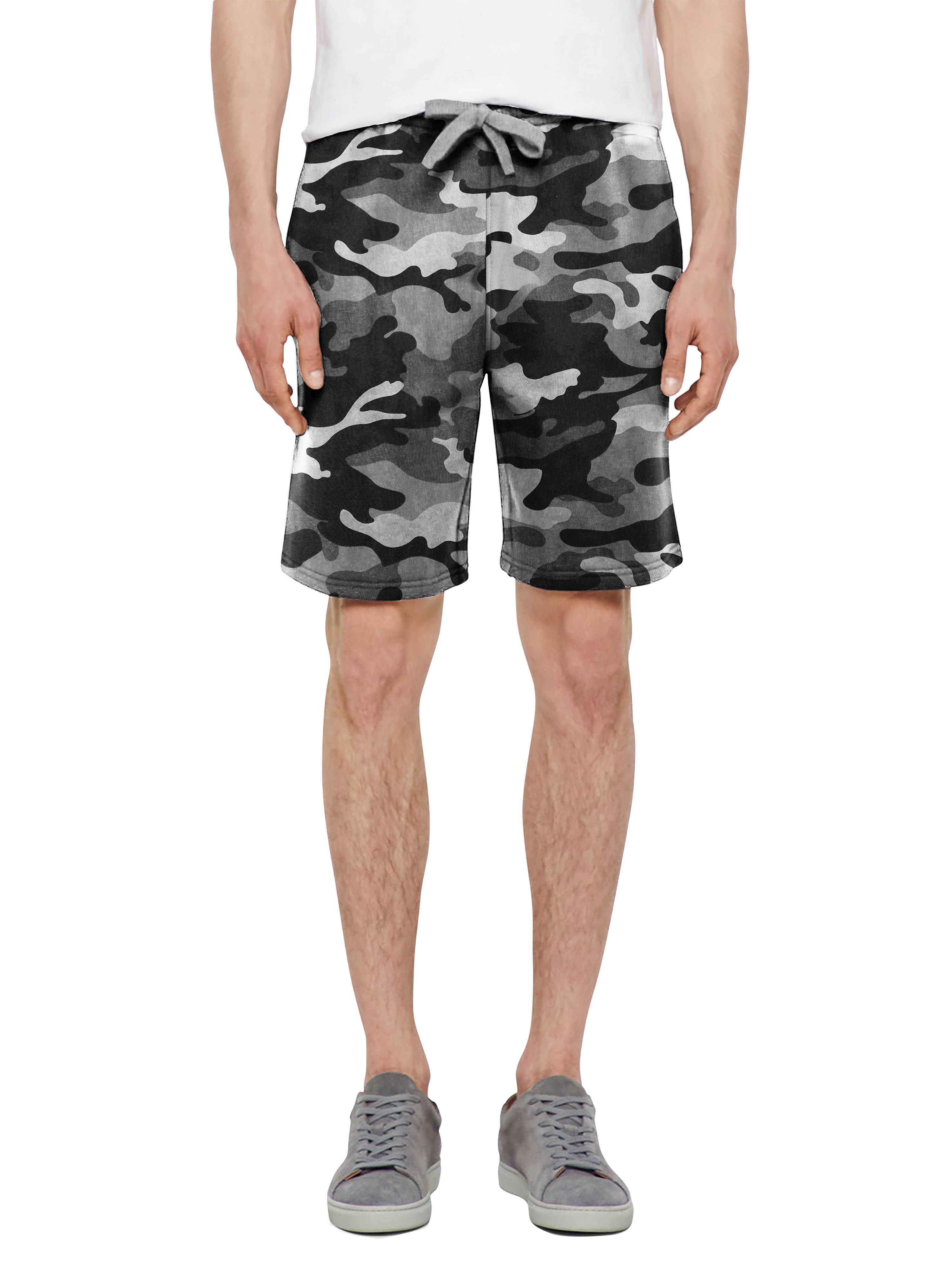 mens slim fit fleece shorts