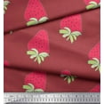thumbnail image 3 of Soimoi Brown Cotton Duck Fabric Strawberry Fruits Print Fabric by the Yard 56 Inch Wide, 3 of 3