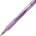 thumbnail image 4 of Pentel Sunburst Metallic Gel Pen, 0.8mm Tip Writes 0.4mm Line, Violet/Transparent Barrel Violet Ink, Box of 12 (K908-MV), 4 of 6