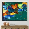 thumbnail image 2 of Abstract Color Butterflies 32" x 24" Framed Painting Canvas Art Print, by Designart, 2 of 2