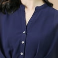 thumbnail image 6 of Maean Womens Plus Size Blouse Chiffon Short Sleeve V Neck Buttons Dressy Tops Elegant Business Shirts, 6 of 7