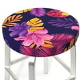 thumbnail image 3 of Balery Purple Flower Velvet Round Bar Chair Cushion Cover Adjustable, Protects From Scratches And Stains, Soft & Washable Ideal For Wooden And Metal Stools - 14 Inch, 3 of 7