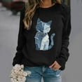 thumbnail image 2 of HongQid Crewneck Pullover Shirts Women Long Sleeve Cute Cat Sweatshirts Graphic Clothing Gift, 2 of 5